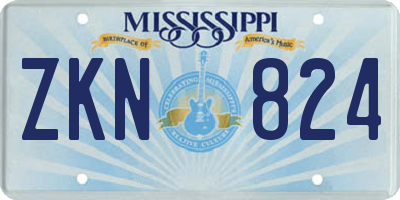MS license plate ZKN824