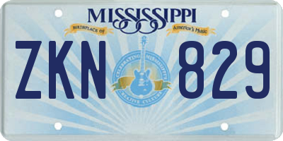 MS license plate ZKN829