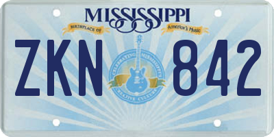 MS license plate ZKN842