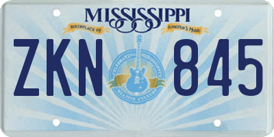 MS license plate ZKN845