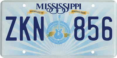 MS license plate ZKN856