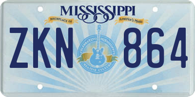 MS license plate ZKN864