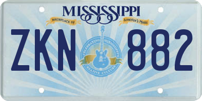 MS license plate ZKN882