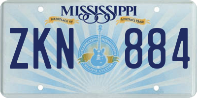 MS license plate ZKN884