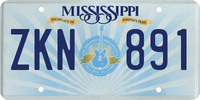 MS license plate ZKN891