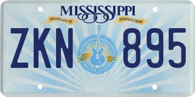 MS license plate ZKN895
