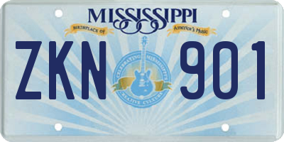 MS license plate ZKN901