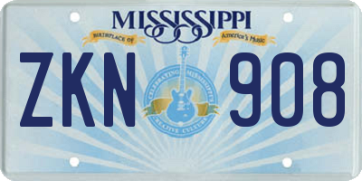 MS license plate ZKN908