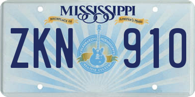 MS license plate ZKN910