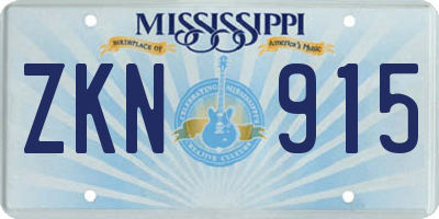 MS license plate ZKN915