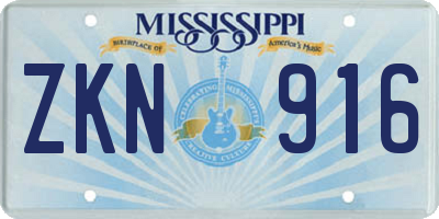 MS license plate ZKN916