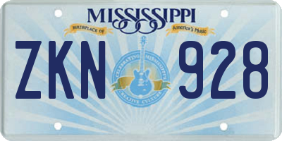 MS license plate ZKN928