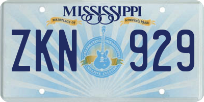MS license plate ZKN929