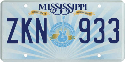MS license plate ZKN933