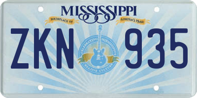 MS license plate ZKN935