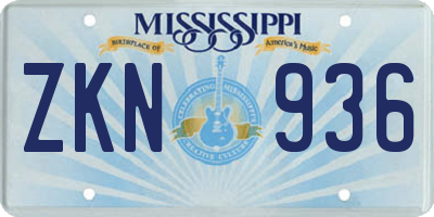 MS license plate ZKN936