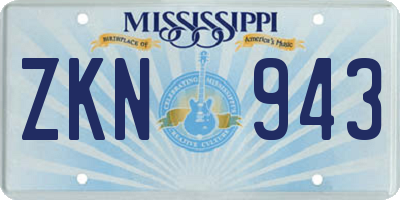 MS license plate ZKN943