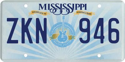 MS license plate ZKN946