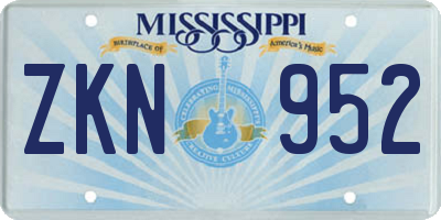 MS license plate ZKN952