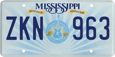 MS license plate ZKN963