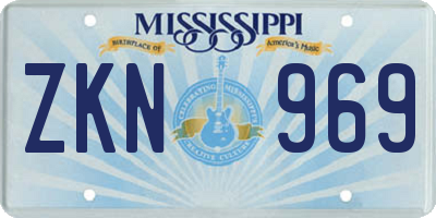 MS license plate ZKN969