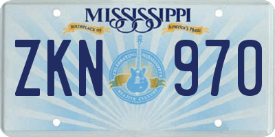 MS license plate ZKN970