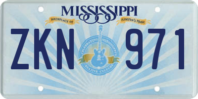 MS license plate ZKN971