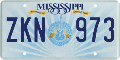 MS license plate ZKN973