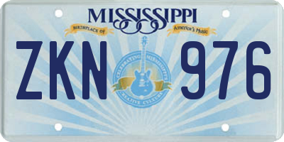 MS license plate ZKN976