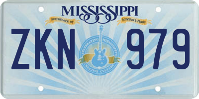 MS license plate ZKN979