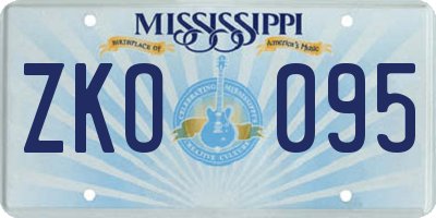 MS license plate ZKO095