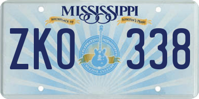 MS license plate ZKO338