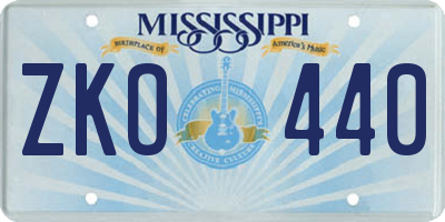 MS license plate ZKO440