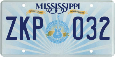 MS license plate ZKP032