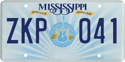 MS license plate ZKP041