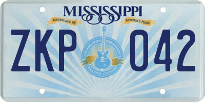 MS license plate ZKP042