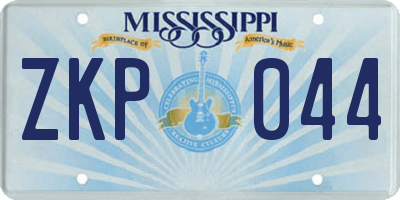 MS license plate ZKP044