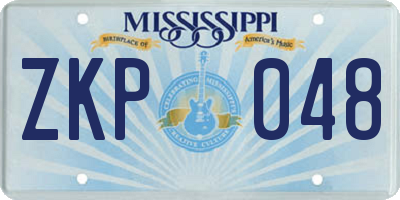 MS license plate ZKP048