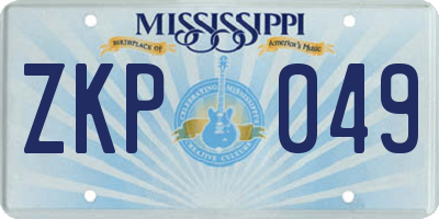 MS license plate ZKP049