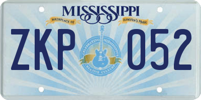 MS license plate ZKP052