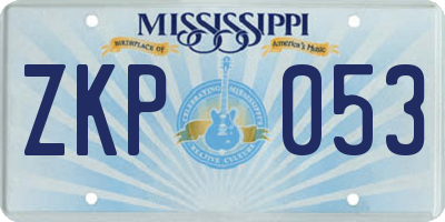 MS license plate ZKP053