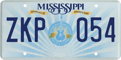 MS license plate ZKP054