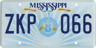 MS license plate ZKP066