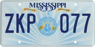 MS license plate ZKP077