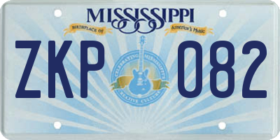 MS license plate ZKP082