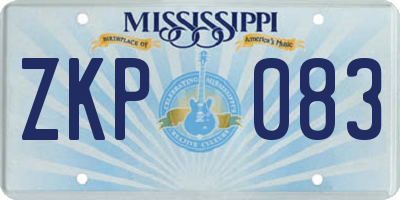 MS license plate ZKP083