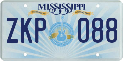 MS license plate ZKP088