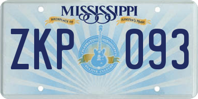 MS license plate ZKP093