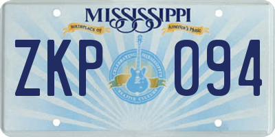 MS license plate ZKP094