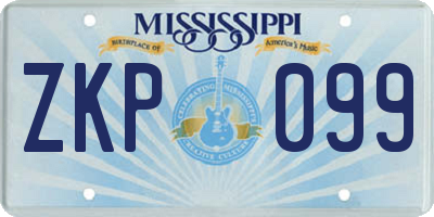 MS license plate ZKP099